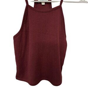 ☀️ Earthbound Burgundy Ribbed Cropped Tank